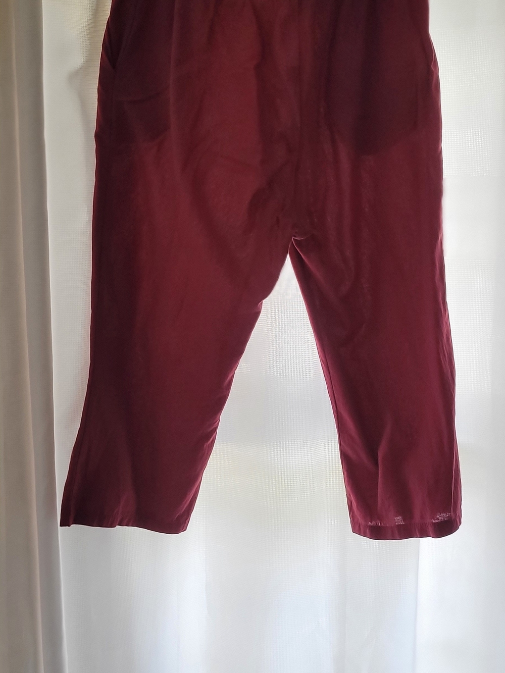 Womens Burgundy Casual Stretch Pants